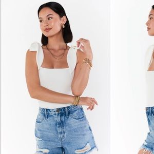 Show Me Your Mumu Gidget Bodysuit white tied